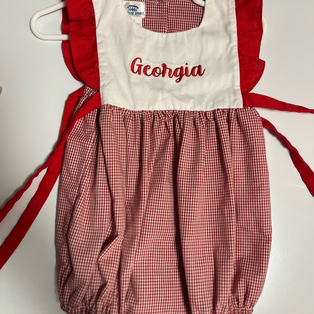 Red and White Kids Georgia Romper